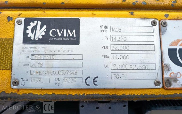 IVECO STRALIS 420 PORTE ENGIN -DIESEL – PTAC : 32 TONNES – 138425 KMS – ANNEE 2019 JAUNE FD-702-EN