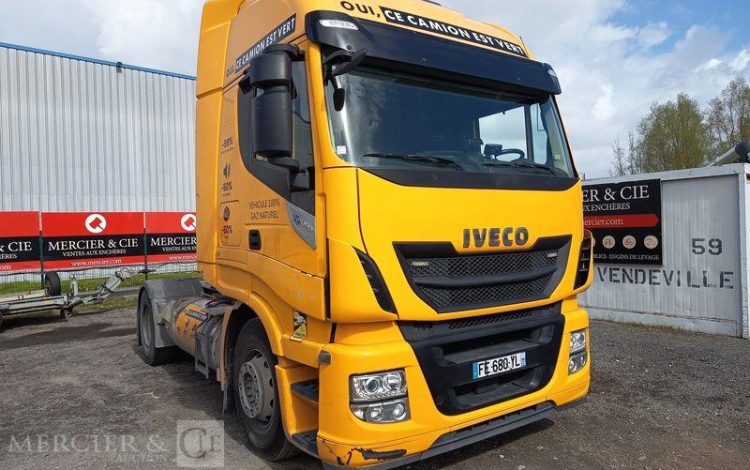 IVECO STRALIS 460 NP – GAZ – PTRA : 44 TONNES – 114079 KMS – ANNEE 2019 JAUNE FE-680-YL