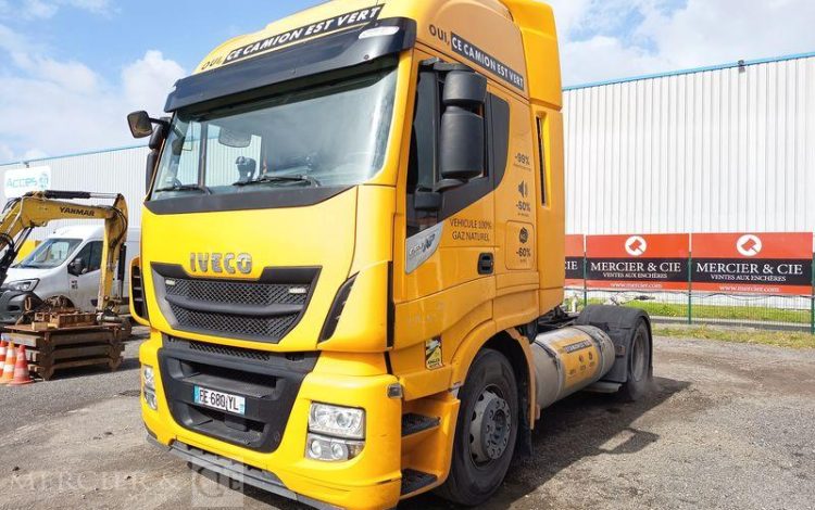 IVECO STRALIS 460 NP – GAZ – PTRA : 44 TONNES – 114079 KMS – ANNEE 2019 JAUNE FE-680-YL