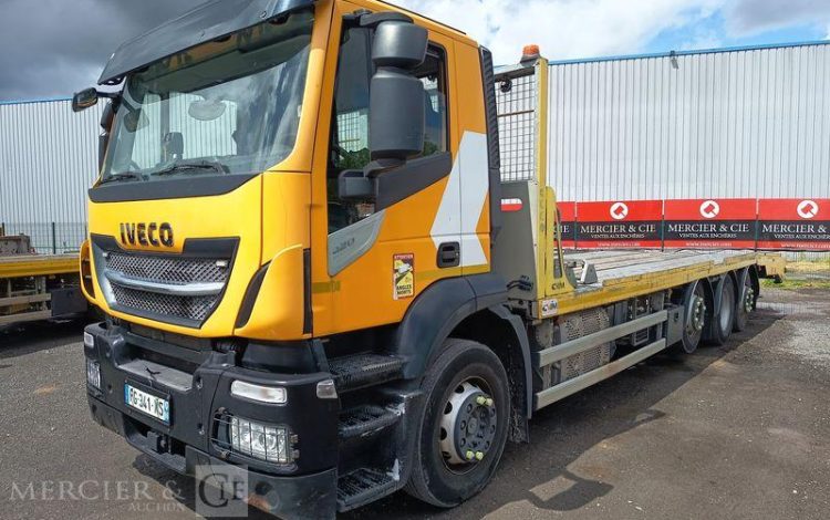 IVECO STRALIS 420 PORTE ENGIN DIESEL – PTAC 32 TONNES – 304711 KMS – ANNEE 2019 JAUNE FG-341-XS