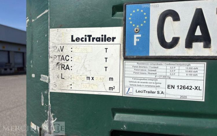 LECITRAILER SREM FOURGON 3 ESSIEUX 38T VERT FP-531-VM