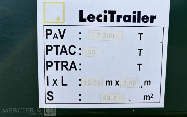 LECITRAILER SREM FOURGON 3 ESSIEUX 38T VERT FQ-324-WS