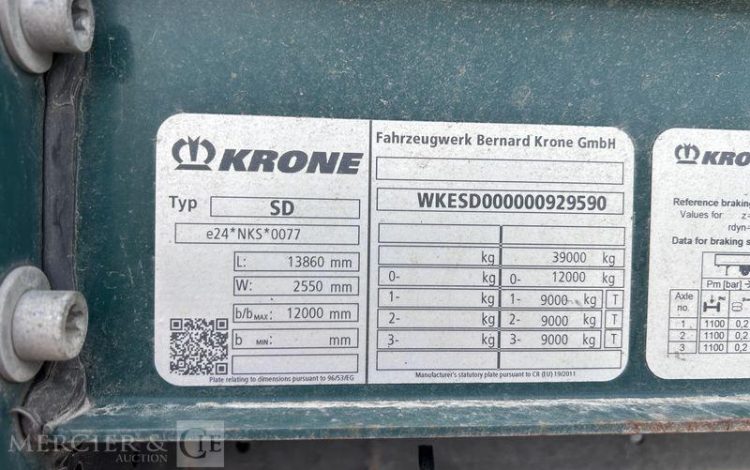 KRONE SREM PLSC 3 ESSIEUX 39T VERT FQ-827-MF