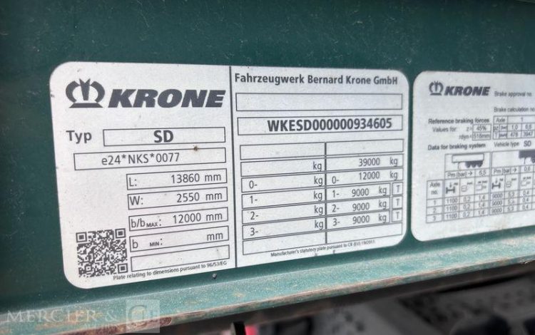 KRONE SREM PLSC 3 ESSIEUX 39T VERT FR-927-JA