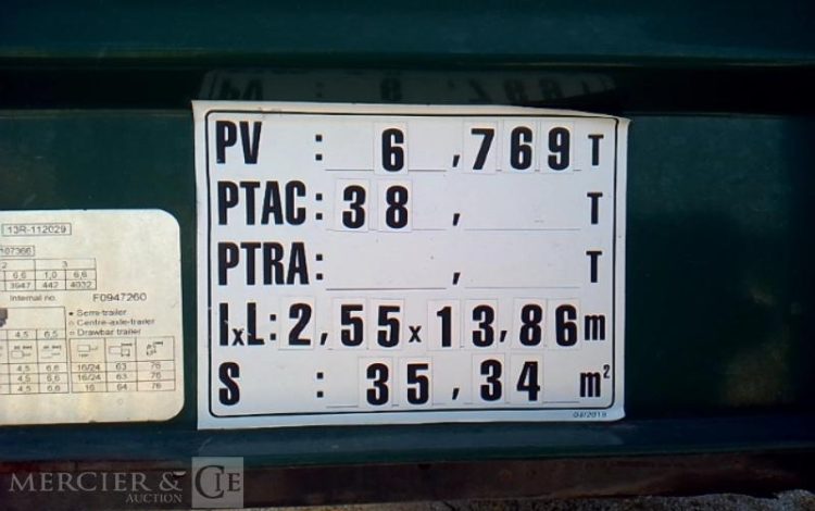 KRONE SEMI REMORQUE BACHE – 3 ESSIEUX – PTAC 38T  FV-855-PG