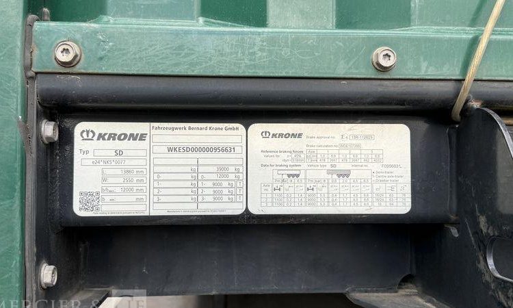 KRONE SREM PLSC 3 ESSIEUX 38T VERT FW-176-LK