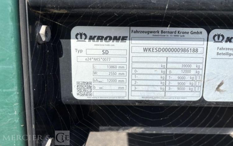 KRONE SREM PLSC 3 ESSIEUX 38T VERT GA-033-ZP