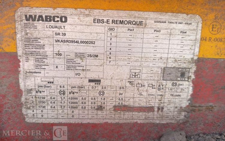 LOUAULT SEMI REMORQUE FORESTIERE SR39 – 3 ESSIEUX – PTAC : 28 TONNES – ANNEE 2021  GA-327-FJ