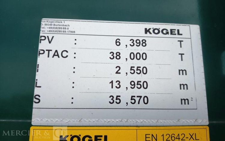 KOGEL SEMI REMORQUE 3 ESSIEUX  GQ-175-XW