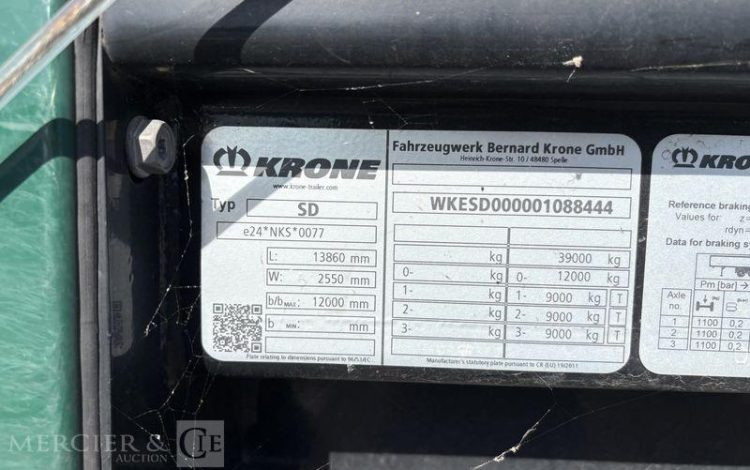 KRONE SREM PLSC 3 ESSIEUX VERT GS-767-NV