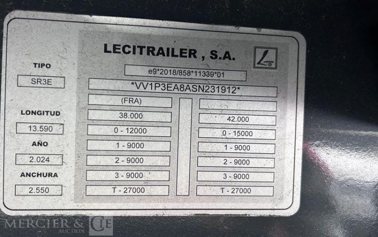 LECITRAILER SREM FOURGON 3 ESSIEUX 27T VERT HA-880-LJ
