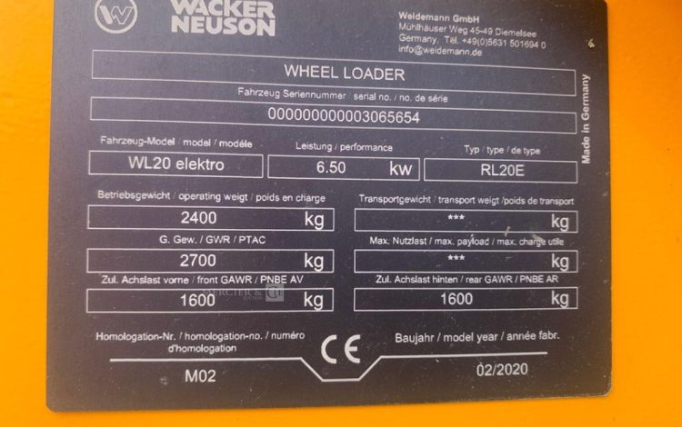 WACKER NEUSON WL 20 ELEKTRO – RL20E  KUB010006
