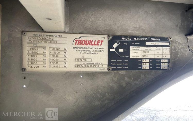 TROUILLET SEMI REMORQUE FOURGON  FA-347-SG