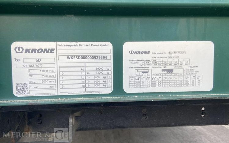 KRONE SEMI REMORQUE  FQ-846-QR