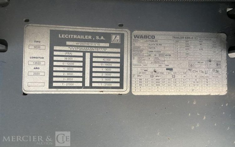 LECITRAIL SEMI REMORQUE  FV-844-XA