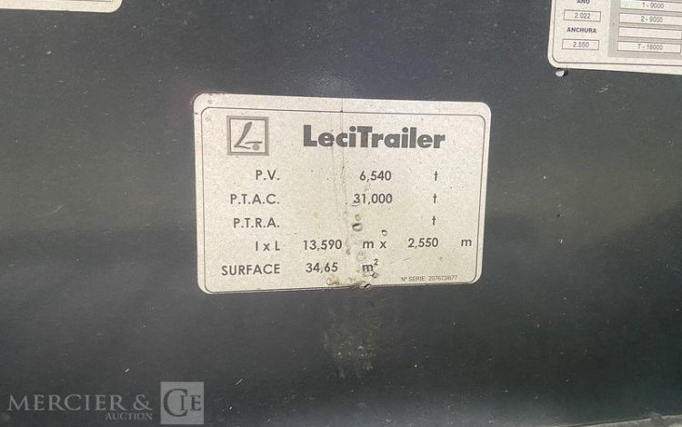 LECITRAIL SEMI REMORQUE FOURGON  GF-560-KR