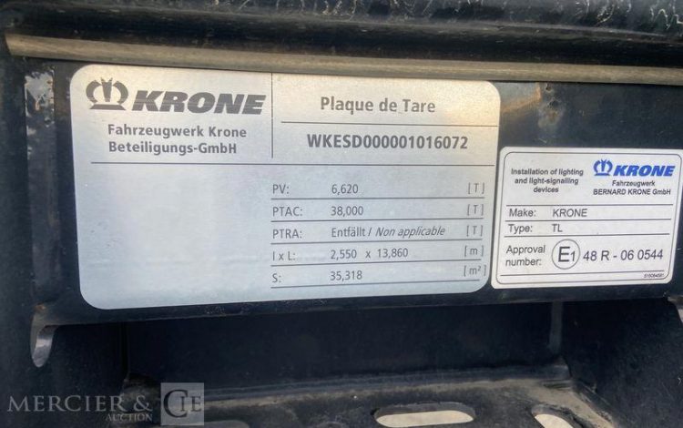 KRONE SEMI REMORQUE  GG-621-QN