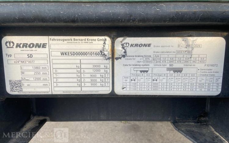 KRONE SEMI REMORQUE  GG-621-QN