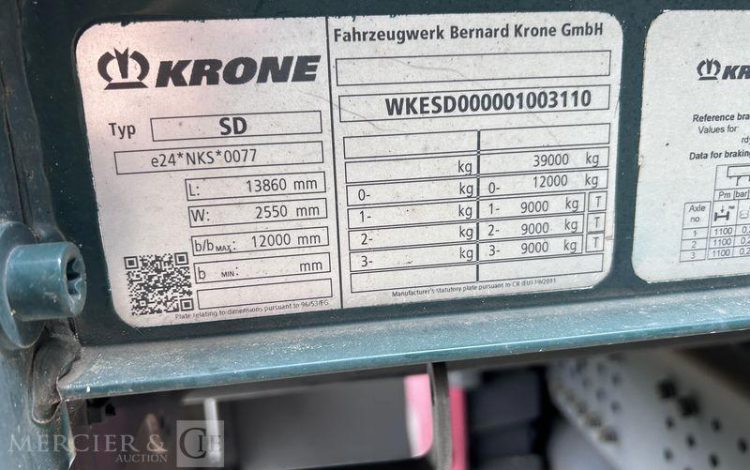 KRONE SEMI REMORQUE  GL-173-BJ