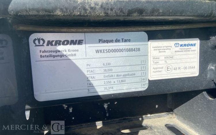 KRONE SEMI REMORQUE  GM-329-XA