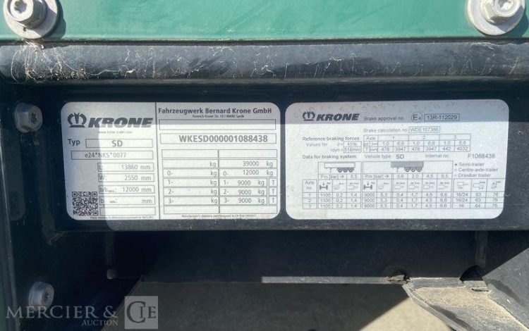 KRONE SEMI REMORQUE  GM-329-XA
