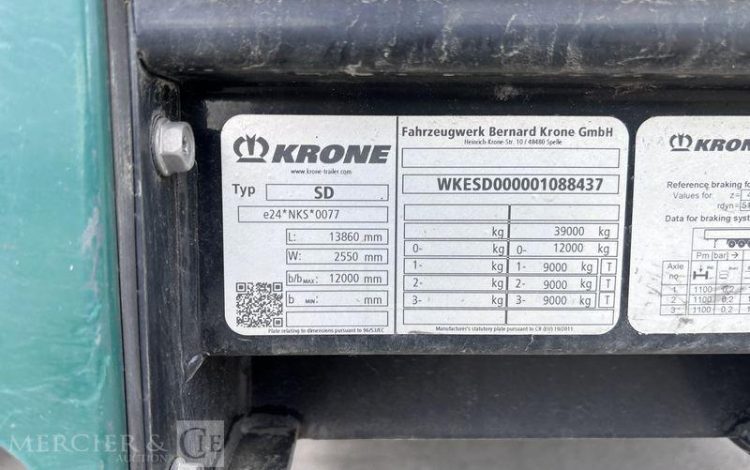 KRONE SREM PLSC 3 ESSIEUX 39T VERT GN-246-KX