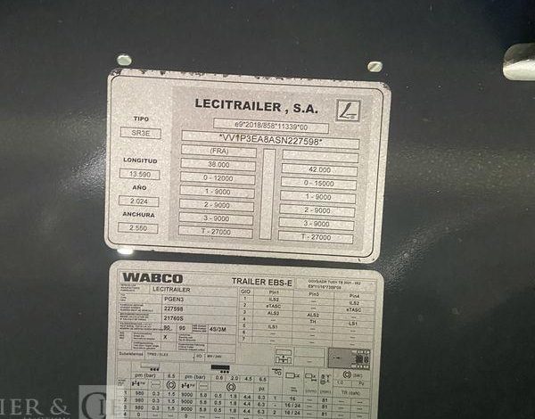 LECITRAIL SEMI REMORQUE FOURGON  GX-417-KB
