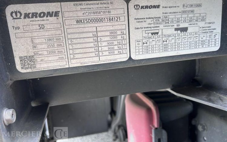 KRONE SEMI REMORQUE  HA-389-WG