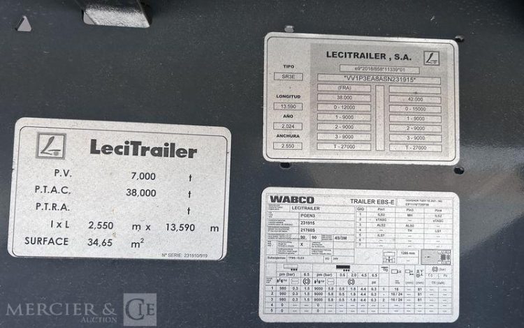 LECITRAILER SEMI REMORQUE FOURGON  HA-585-TG