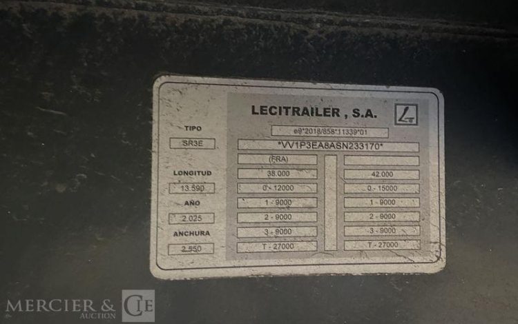 LECITRAIL SEMI REMORQUE FOURGON  HC-454-GM
