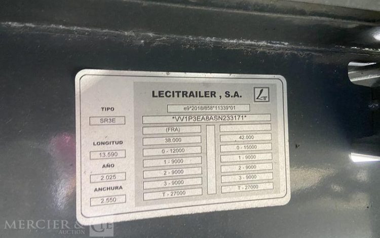 LECITRAIL SEMI REMORQUE FOURGON  HC-551-GM