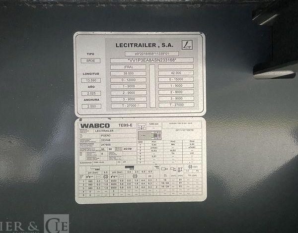 LECITRAIL SEMI REMORQUE FOURGON  HC-700-GM