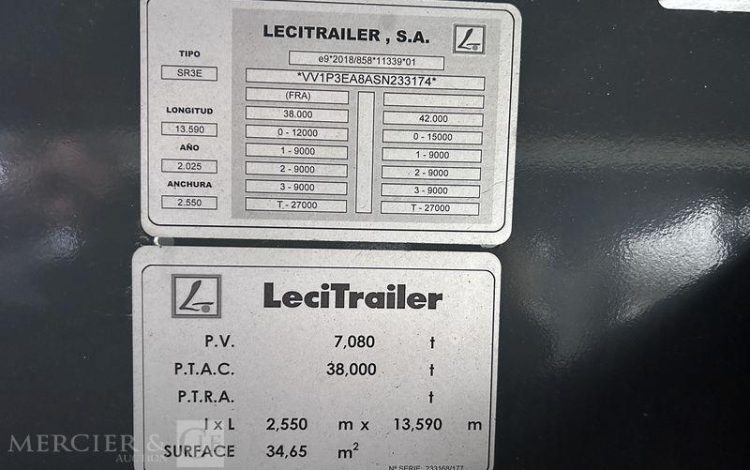 LECITRAILER SEMI REMORQUE FOURGON  HC-969-GM