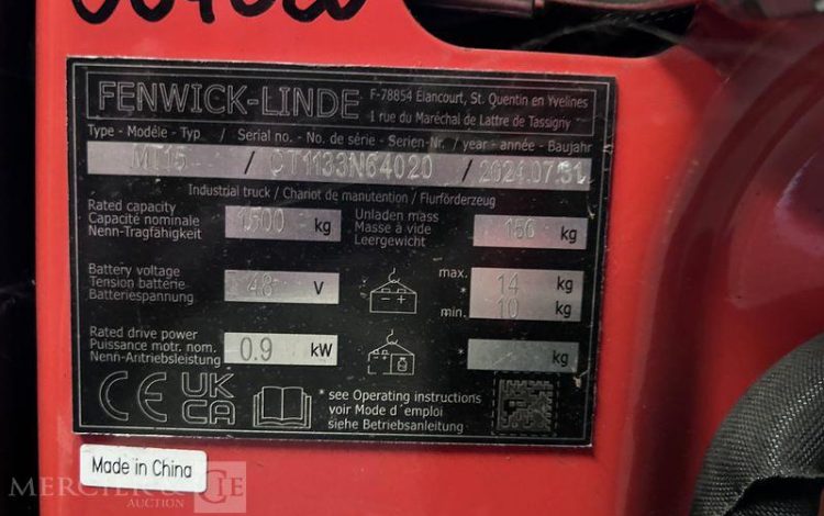 FENWICK TRANSPALETTE ELECTRIQUE MT15 -CAP 1T5 – AN 2024 ROUGE N64020