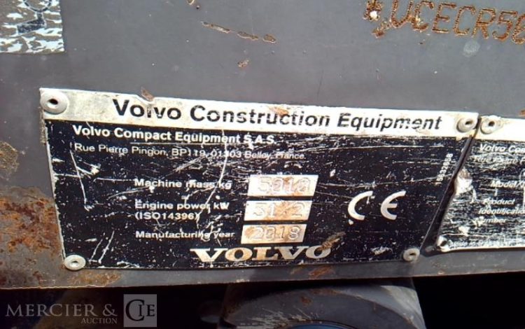 VOLVO MINI PELLE ECR 50 D – 3 GODETS  – 5T – 2742H – AN2018  PEL10781