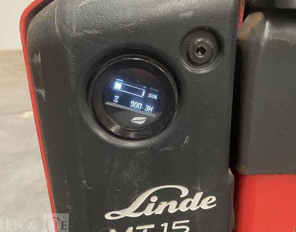 LINDE TRANSPALETTE ELECTRIQUE MT15 – CAP 1T5 – AN 2021 – 900 HEURES ROUGE Y60126