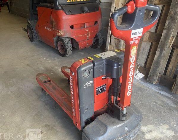 LINDE TRANSPALETTE ELECTRIQUE MT15 – CAP 1T5 – AN 2021 ROUGE Y66366