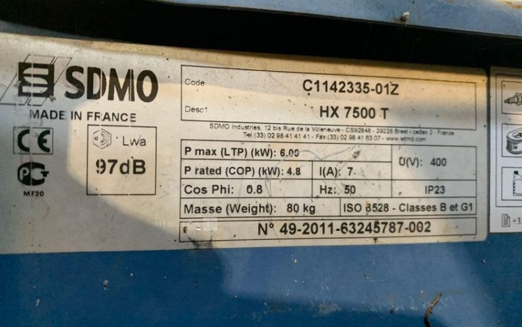 SDMO HX 7500 T  GRO010098