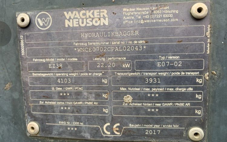 WACKER NEUSON EZ38  291378