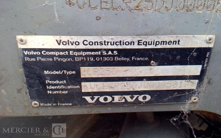 VOLVO MINI PELLE ECR25D – 2T5 – 3347H – AN2017  264 796