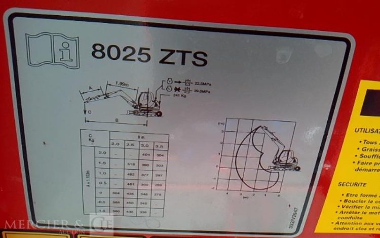 JCB MINI PELLE CANOPY 8025ZTS – 2T7 – 2481H – AN2019  382 119