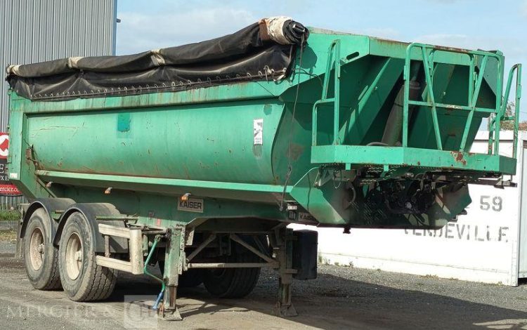 ROBUSTE KAISER SEMI REMORQUE BENNE BASCULANTE – 2 ESSIEUX –  PTAC : 33 TONNES – ANNEE 2004  568BKN59