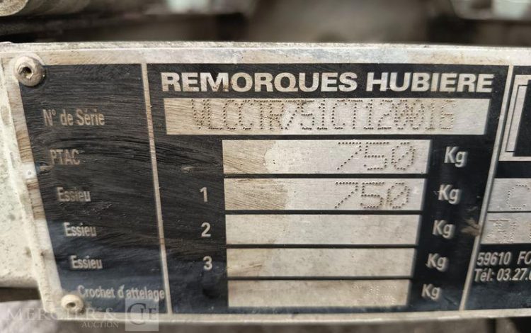 HUBIERE REMORQUE CITERNE 500L  CA-018-FE