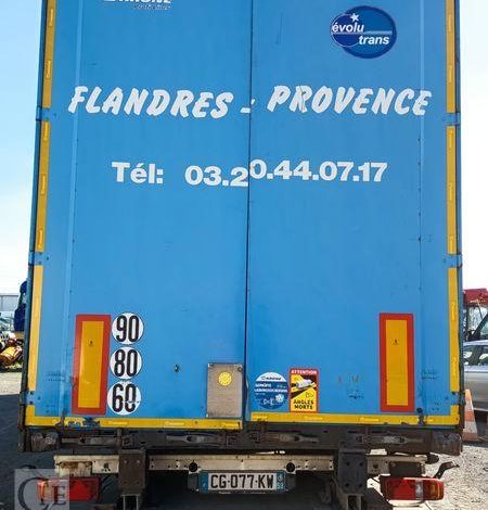 KRONE SEMI REMORQUE BACHEE 3 ESSIEUX PTAC : 38 TONNES – ANNEE 2012  CG-077-KW