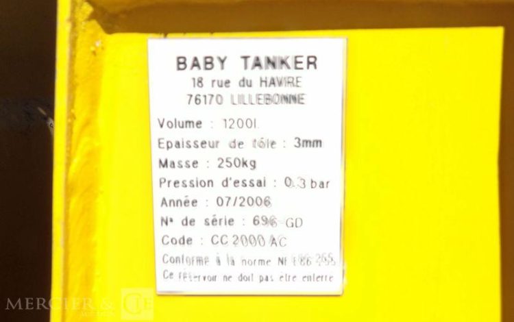 BABY TANKER CUVE FIOUL EXPLOITATION 1200L AVEC POMPE DE DISTRIBUTION AN2006  CUV007839