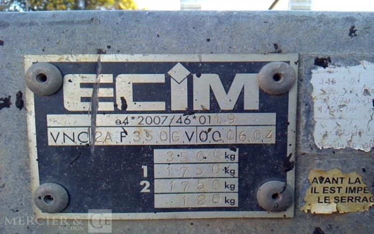 ECIM REMORQUE PORTE-ENGIN CU 2T8  EE-799-CB