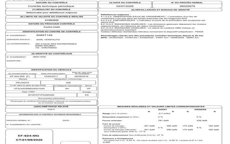 PEUGEOT 208 1.6 THP 210CH GTI BLANC EF-624-MQ