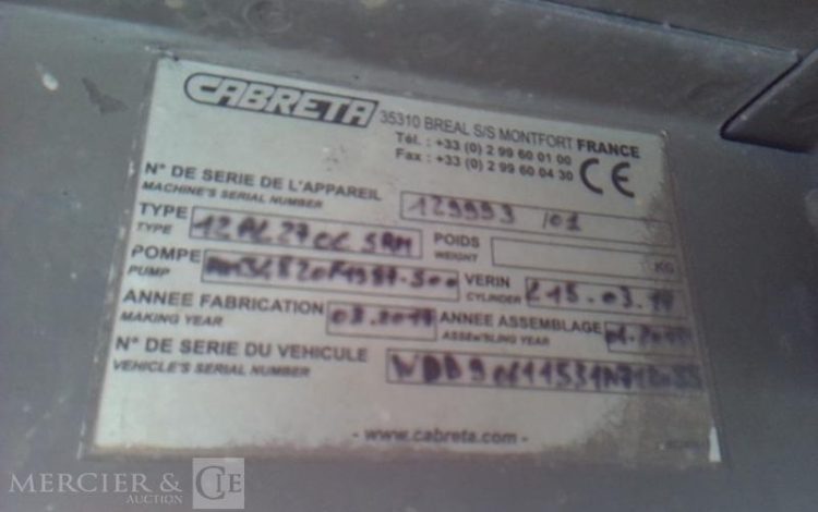 MERCEDES 514 BENNE SIMPLE CABINE COFFRE  EM-349-HP
