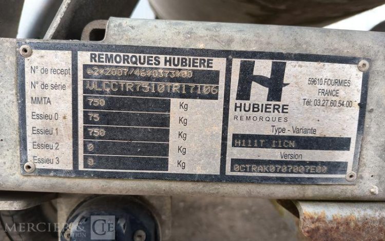 HUBIERE REMORQUE CITERNE 500L  EQ-544-AD