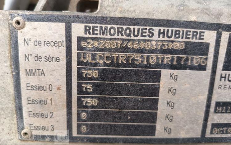 HUBIERE REMORQUE CITERNE 500L  EQ-544-AD